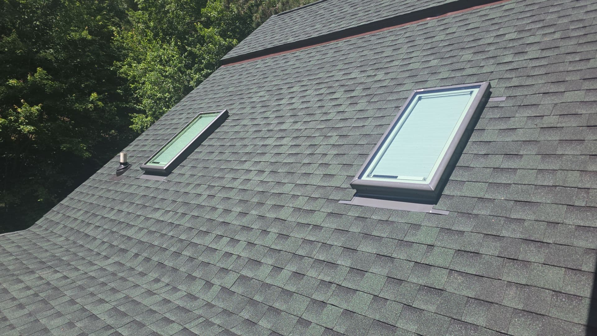 Project Log Cabin Roof Revamp with Hunter Green Shingles image