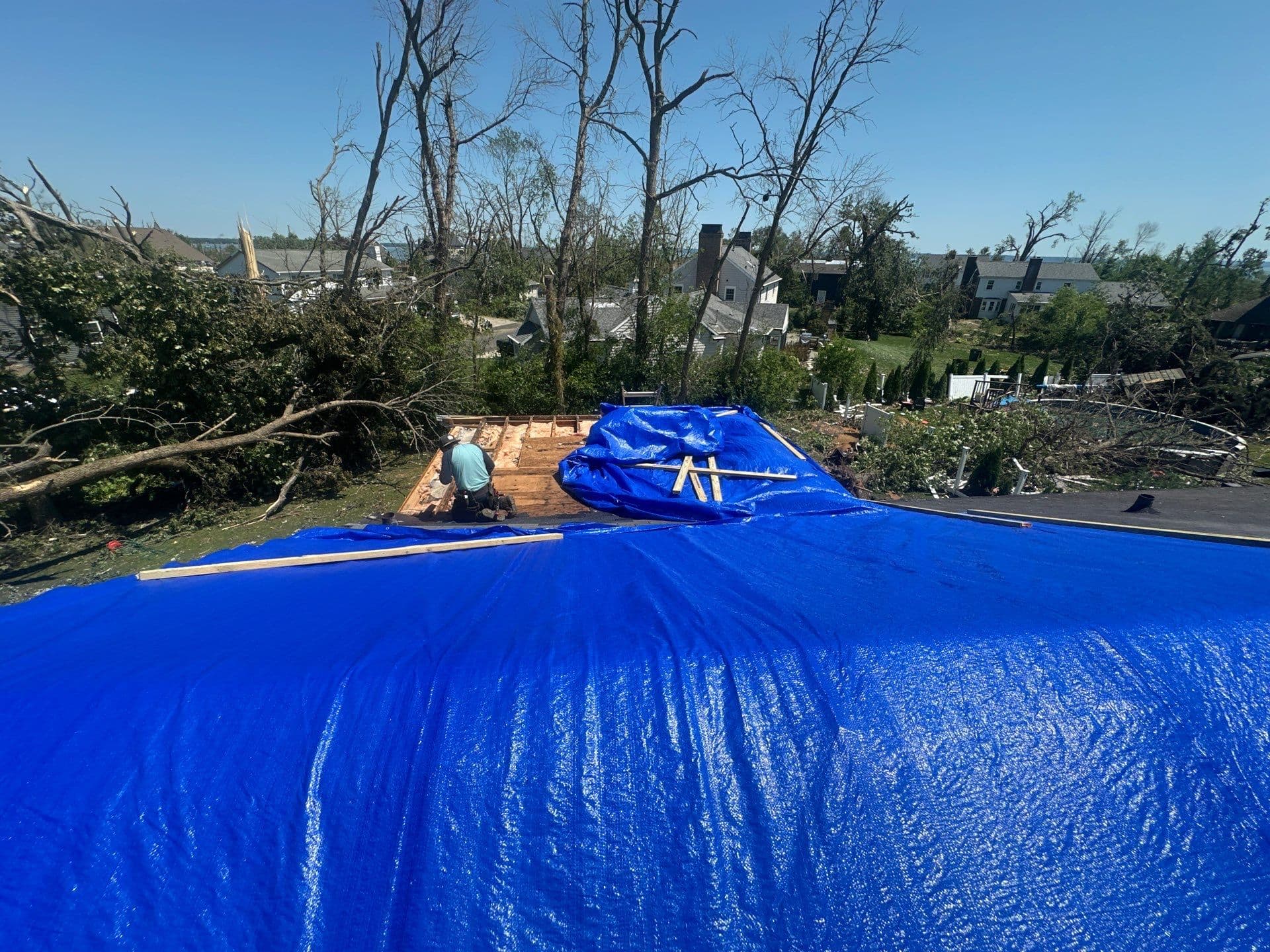 Gallery photos for Tornado Roof Rebuild in Neenah WI - From Tarps to Done: Image #7